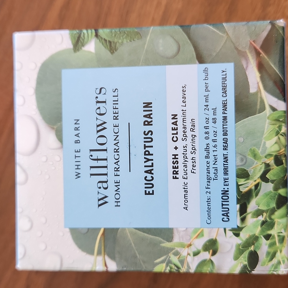 NWOT White Barn Wallflowers refills, eucalyptus rain, set of 2